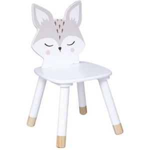 ATMOSPHERA CREATEUR D'INTERIEUR - Sedia per bambini in legno design volpe bianca, dimensioni 28x28x52,5 cm