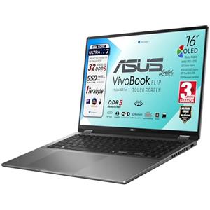 ASUS Vivobook 16 FLIP, Intel® Core™ Ultra 7 258V, Intel Arc Pro, Display OLED Touchscreen 16 WUXGA FHD+, DDR5 32Gb, SSD 1Tb, Win 11, Wi-Fi 7, bt 5.4, tastiera retroilluminata, Pen, Gar 3 Anni
