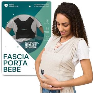 Koala Babycare Fascia Porta Bebe Neonato Facile da Indossare, Regolabile e Unisex - Marsupio Neonati Multiuso Adatto Fino a 9kg - Fascia Porta Bambino Antracite