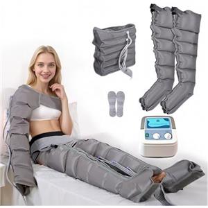 LQJHDM Massaggiatore pressoterapia gambe | Professionale stivali pressoterapia gambe | 6 cavità pressoterapia per casa massaggiatore piedi e gambe (2 gambe + addome)