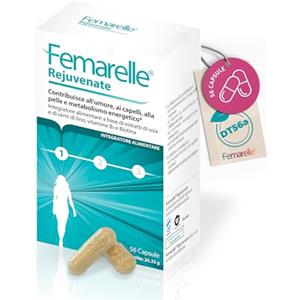 Femarelle Rejuvenate - Capsule senza ormoni per il benessere dell'umore, della pelle, dei capelli e dell'energia con DT56a, Vitamina B2, estratto di semi di lino e Biotina