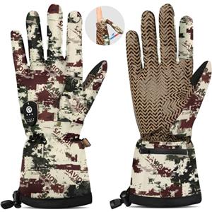 day wolf Guanti da caccia riscaldati da uomo con interruttore di spegnimento automatico e silenzioso, 10 ore di durata del riscaldamento, guanti invernali sottili e antiscivolo con punta del dito indice