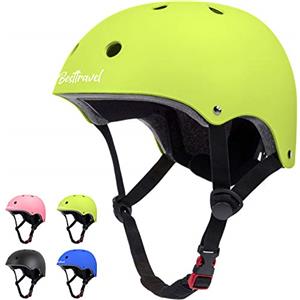 Besttravel Casco per bambini, regolabile, per bambini dai 3 agli 8 anni, per bambini e ragazze, multi-sport, di sicurezza (verde)