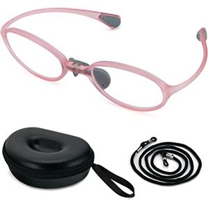 Kodilin Occhiali Da Lettura Donna Uomo Leggero Telaio TR, Occhiali Luce Blu per PC con Corda e Custodia, Rosa 3.0