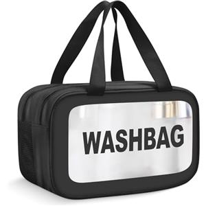 Boic Beauty Case Da Viaggio, Beauty Case Trasparente, Beauty CaseDonna Da Viaggio Impermeabile Kit Da Viaggio Porta Beauty Da Viaggio Per Donna E Uomo Per Bagno, Piscina, Aereo (Nero, M)