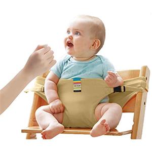 Lychee seggiolini di sicurezza per bambini con cinghie, cintura di sicurezza per seggiolino da alimentazione portatile per viaggi/casa/ristoranti/shopping (Cachi)