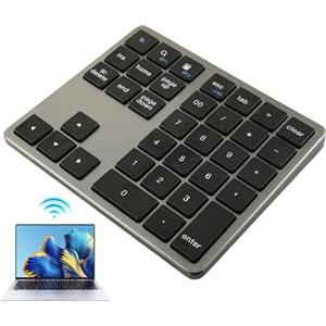 Generico Tastiera numerica piccola, tastiera meccanica piccola wireless, Tastiera numerica per computer a 35 tasti, Utilizza il tastierino numerico del computer per la digitazione silenziosa ed efficiente, il