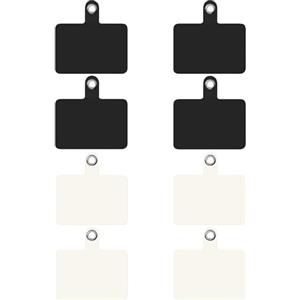 TBOC Toppa di Fisaggio Universali Ricambio per Cordino Laccio Cover Cellulare Telefono [8 unità] Colore [Bianco E Nero] Porta Corda Cordini Cellulare da Collo con Tracolla Catena Accessori Smartphone