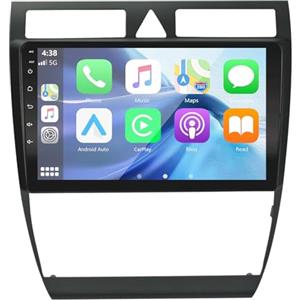 LEXXSON Autoradio Android 2+32G con navigatore per Audi A6 C5 1997-2004 e S6 1999-2004, CarPlay wireless touchscreen da 9 pollici con Bluetooth, Mirror Link, comandi al volante, Wi-Fi integrato