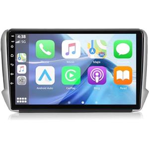 LEXXSON Android 13 Carplay Android Auto Autoradio per Peugeot 208/2008 2012-2018, 10 pollici AM FM RDS Radio GPS Wifi Bluetooth Schermo diviso Controllo del volante Specchio Link Canbus 2G + 32G