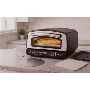 Italia Magazzini Forno Pizza Elettrico 450°C Super Potente - Con Pala, Teglia e Pietra Refrattaria - Pannello Touch LED e Modalità di Cottura Multiple per Pizza Perfetta in Pochi Minuti