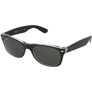 Ray-Ban New Wayfarer RB2132 - 6052 | Occhiali da Sole Graduati o Non Graduati | Prova Online | Unisex | Plastica | Quadrati | Nero | Adrialenti