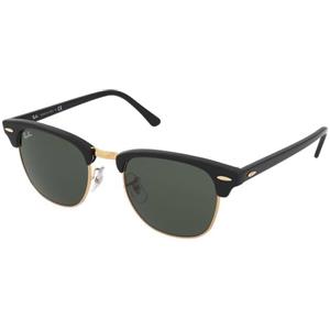 Ray-Ban Clubmaster RB3016 - W0365 | Occhiali da Sole Graduati o Non Graduati | Prova Online | Unisex | Plastica | Browline | Nero, Oro | Adrialenti