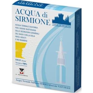 Terme di Sirmione Acqua di Sirmione - Acqua Termale Minerale Naturale per Vie Respiratorie - 6 Flaconcini da 15 ml