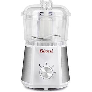 Girmi TR05 Tritatutto Verticale, 350 W, Capacità 500ml, 2 velocità, Lame Inox, Doppia sicurezza, Bianco
