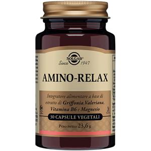 Solgar Amino-Relax - Integratore Rilassante con Griffonia, Valeriana, Vitamina B6 e Magnesio - 30 Capsule Vegetali