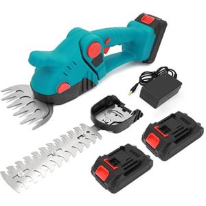 AKIZA Tagliasiepi con 2 Batterie 48V 2 in 1 Cesoie da Giardino Senza Fili Lama per Erba e Tagliasiepi Potatura Giardino