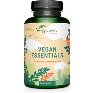 Vegavero Integratore per VEGANI | con Vitamina B12, B2, D3, K2, Ferro, Selenio, Calcio e Iodio | per Sostenere una Dieta Vegana | 120 capsule | 2 mesi | Multivitaminico Multiminerale | Vegan | Vegavero®