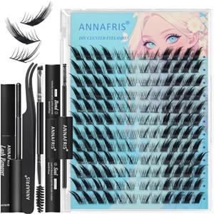 ANNAFRIS Ciglia Finte Ciuffetti Kit Naturali DIY Extension Ciglia Cluster Lashes con Pinze (FS,048)