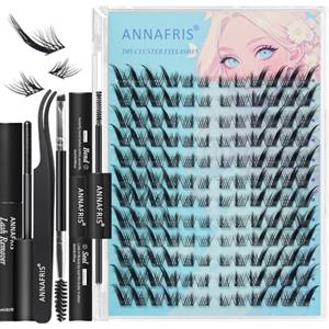 ANNAFRIS Ciglia Finte Ciuffetti Kit Naturali DIY Extension Ciglia Cluster Lashes con Pinze (FS,024)