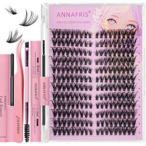 ANNAFRIS Ciglia Finte Ciuffetti Kit Naturali DIY Extension Ciglia Cluster Lashes con Pinze (HS,40P)