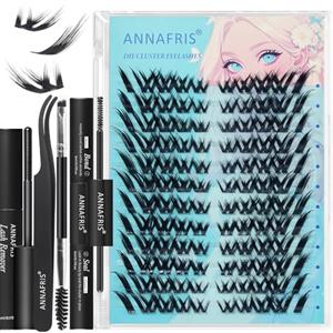 ANNAFRIS Ciglia Finte Ciuffetti Kit Naturali DIY Extension Ciglia Cluster Lashes con Pinze (FS,B70)