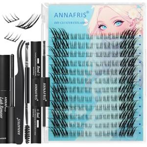ANNAFRIS Ciglia Finte Ciuffetti Kit Naturali DIY Extension Ciglia Cluster Lashes con Pinze (FS,036)