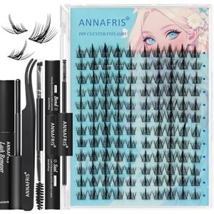 ANNAFRIS Ciglia Finte Ciuffetti Kit Naturali DIY Extension Ciglia Cluster Lashes con Pinze (FS,T04)