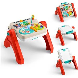 Fisher-Price Tavolino Attività 4 in 1 - Giocattolo Interattivo con Pannello e Cavalletto d'Arte per Bambini 6 Mesi