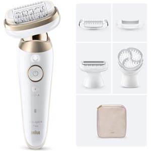 BRAUN SILK-EPIL 9 FLEX 9-060 EPILATORE RICARICABILE WET DRY 40 PIN. MICRO GRIP ORO