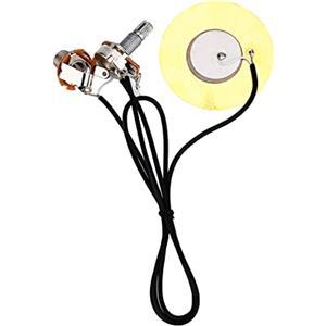 JTLB Amplificatore Cigar Box Guitar Parts 50Mm Pickup in Metallo Trasduttore Piezoelettrico Amplificatore Precablato Pick Up per Accessori per Chitarra