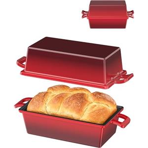 MOWETOO Pentola in ghisa, pentola per pane 2 IN 1 con coperchio, pentola in ghisa per cuocere il pane, può essere utilizzata per cuocere panes, stufati, zuppe ecc