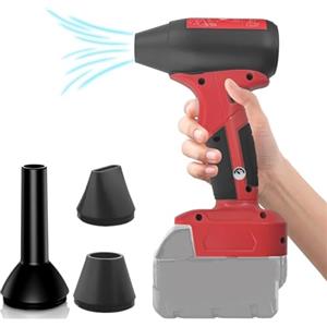 TEPULAS Soffiatore per foglie senza fili, 130000 giri/min, portatile, per Milwaukee M18 18 V, ventilatore ad aria compressa a 4 velocità per auto, giardino, foglie, barbecue, computer (strumento nudo)