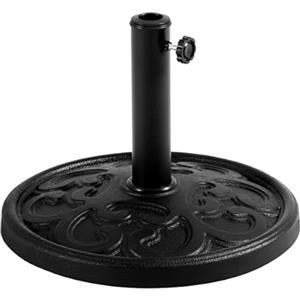 Yaheetech Base per Ombrellone da Giardino in Resina e Metallo Supporto 10 kg per Pali da Ø38mm o Ø48mm con Effetto in Ghisa Esterno Giardino Veranda Terrazza Piscina Spiaggia Patio Nero