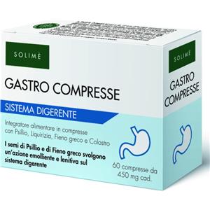 SOLIME' Gastro Compresse - Integratore Alimentare in Compresse con Psillio, Liquirizia, Fieno Greco e Colostro - 60 Compresse