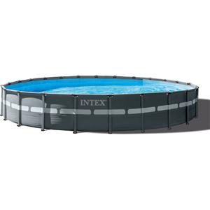 Intex Piscina Ultra Frame Rotonda XTR - Ø 732 x 132 cm - Set con pompa filtro a sabbia, scaletta, telo di copertura, telo di base e connessioni