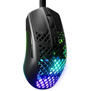 SteelSeries Aerox 3 - Mouse da gioco RGB traforato - Design ultraleggero e resistente all'acqua - Sensore ottico TrueMove Core da 8.500 DPI - Onyx