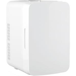 YASHE Mini Frigorifero, 10 Litri/12 Lattine Frigorifero per la Cura della Pelle per Camera da Letto, 110V AC/12V DC Termoelettrico Refrigeratore e Scaldavivande per Bevande, Ufficio, Auto, Bianco