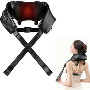 Carehabi Massaggiatore Cervicale Massaggiatore Schiena e Collo 6D Scaldacollo Cervicale con impastamento del tessuto profondo per Donne/Uomini/Papà/Mamma