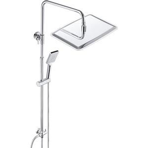 JOHO 304 Colonna Doccia senza Miscelatore in Acciaio Inox 304 Cromato Set Doccia a Pioggia con Soffione e Doccetta a Mano (35×25cm)