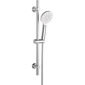 Görbach Set Asta Doccia in Acciaio Inox con Doccetta a 3 Getti, Colonna Doccia 70 cm con Supporto Doccia Muro Regolabile Saliscendi Gruppo Doccia Senza Miscelatore Rotondo, Cromato