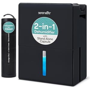 SereneLife Deumidificatore 2-in-1 Silenzioso, 2,5 L Serbatoio, Controllo Umidità Intelligente per Deumidificatore Casa, Camera, Bagno, Cantina e Armadio