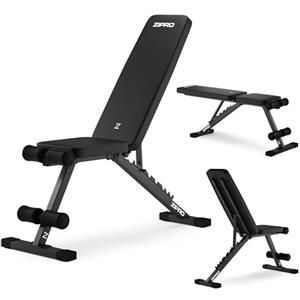 ZIPRO Panca Palestra Multifunzione Pesi Addominali Regolabile Fitness Schienale 7 Livelli Seduta Inclinabile Declinabile Robusta 300kg Banco Allenamento Domestico Casa Full Body - Stride Nero