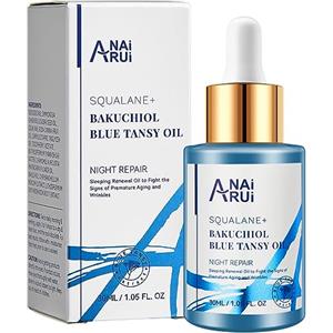 ANAI RUI ANAiRUi Olio di Bakuchiol, Alternativa naturale al retinolo, Riduce le linee sottili e le rughe, Nutriente, lenitive, antietà, Adatto a Tutti i Tipi di Pelle, 30 ml