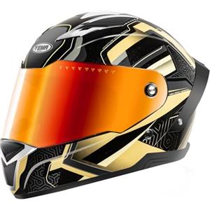 YEMA Casco da moto integrale per adulti, Casco unisex per ciclomotori e moto da strada con prese d'aria regolabili - Leggero e confortevole per scooter, cruiser YM-850