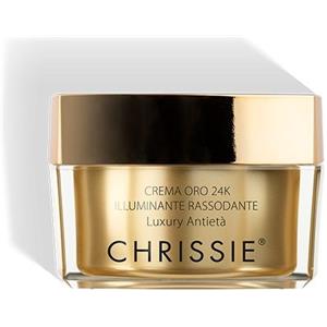 Chrissie Crema Oro 24K - Crema Illuminante e Rassodante con Acido Ialuronico e Peptidi, 50ml