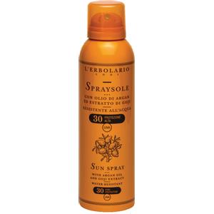 L'Erbolario Olio Spray Solare SPF30 con Olio di Argan e Estratti di Goji - 150 ml, Resistente all'Acqua