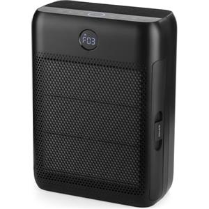 Slevoo Purificatore d'Aria, CADR 300 m³/h, fino a 140 ㎡, 22 dB, Filtro HEPA contro 99,97% di Allergie, Polline, Peli di Animali e Odori, con filtro a carboni attivi per, Nero