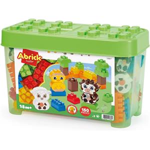 Ecoiffier Abrick Bauletto Fattoria - Set di costruzioni 150 pezzi per bambini dai 18 mesi, gioco educativo e creativo