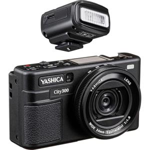 YASHICA City 300 - Fotocamera digitale con torcia QuickFlash, colore: Nero